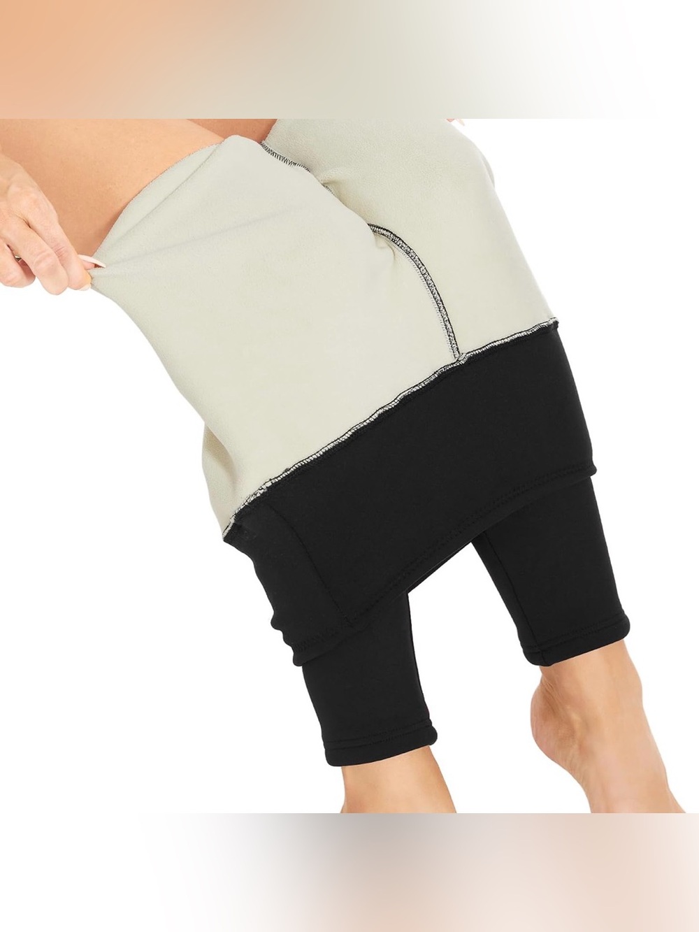 Fleece Lined Leggings Women – High Waisted Winter Warm Yoga - Black